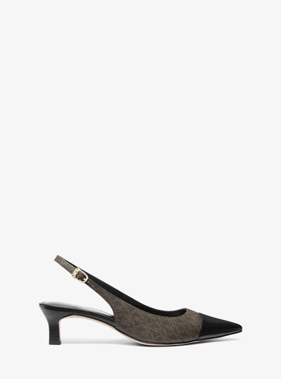 Amara Signature Logo Slingback Pump in BROWN | Michael Kors