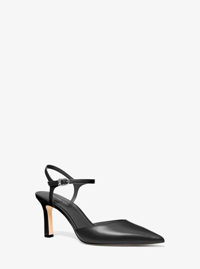 Amara Leather Mid Pump in BLACK | Michael Kors