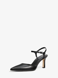 Escarpin &agrave; talon mi-haut Amara en cuir
