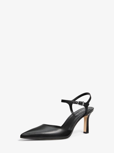 Amara Leather Mid Pump in BLACK | Michael Kors