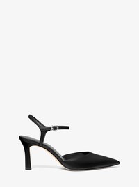 Escarpin &agrave; talon mi-haut Amara en cuir
