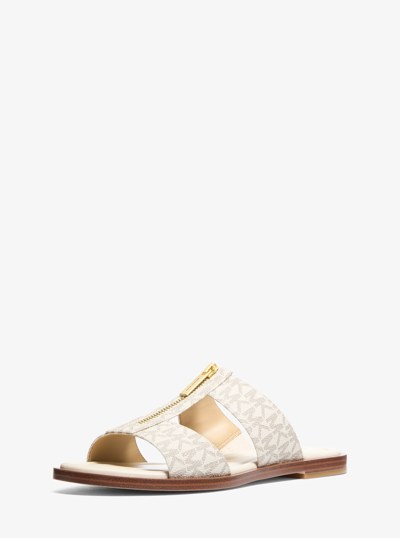 Berkley Signature Logo Slide Sandal in VANILLA | Michael Kors