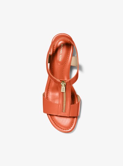 Berkley Leather Wedge Sandal in MIMOSA | Michael Kors