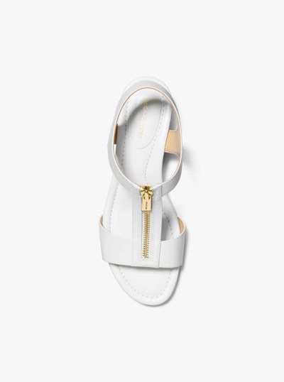 Berkley Leather Wedge Sandal in OPTIC WHITE | Michael Kors
