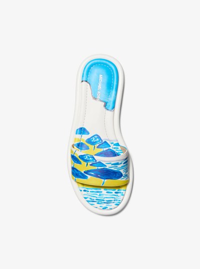 Michael Kors X Christina Zimpel Dana Slide Sandal in OPWHT MULTI | Michael Kors