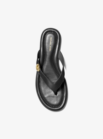 Erin Leather Sandal in BLACK | Michael Kors