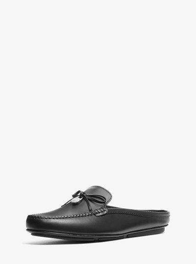 Greta Leather Mule in BLACK | Michael Kors