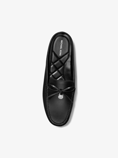 Greta Leather Mule in BLACK | Michael Kors