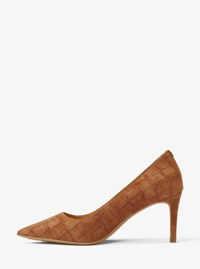 Alina Flex Crocodile Embossed Suede Pump