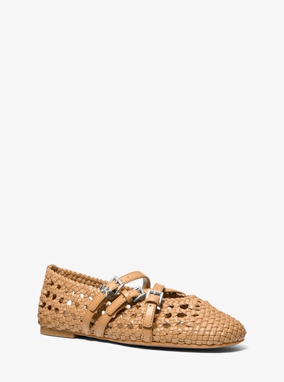 Indy Flex Woven Ballet Flat in PEANUT | Michael Kors