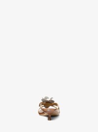 Jacie Floral Embellished Leather Kitten Heel Sandal