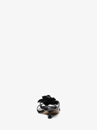 Jacie Floral Embellished Leather Kitten Heel Sandal