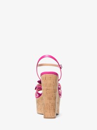 Jacie Floral Embellished Leather Wedge Sandal