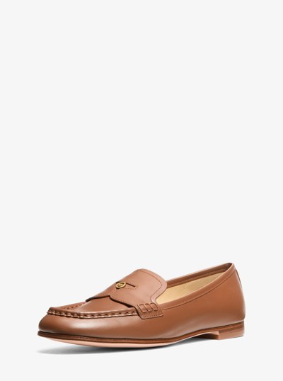Jennings Leather Loafer in LUGGAGE | Michael Kors