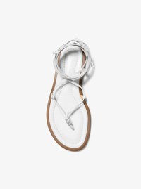 Khloe Embellished Leather Lace-Up Sandal