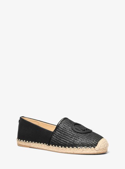 Kenzie Mixed-Media Espadrille in BLACK | Michael Kors