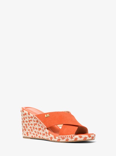 Kenzie Suede Wedge Sandal in MIMOSA | Michael Kors