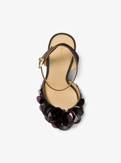 Loretta Sequin Embellished Sandal in CHOCOLATE | Michael Kors