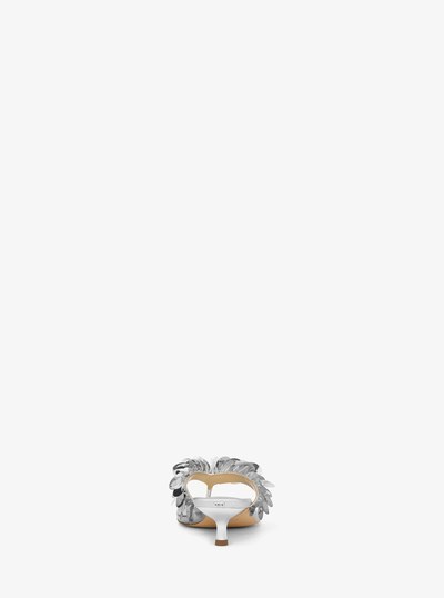 Loretta Sequin Embellished Metallic Sandal in SILVER | Michael Kors