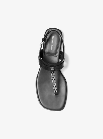 Marcia Embellished Leather Sandal in BLACK | Michael Kors