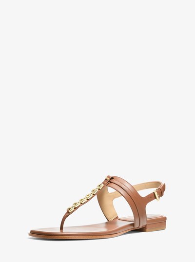 Marcia Embellished Leather Sandal in LUGGAGE | Michael Kors