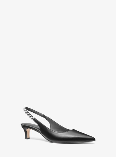 Marcia Leather Slingback Pump in BLACK | Michael Kors