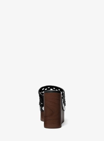 Mayes Woven Wedge Sandal in BLACK | Michael Kors
