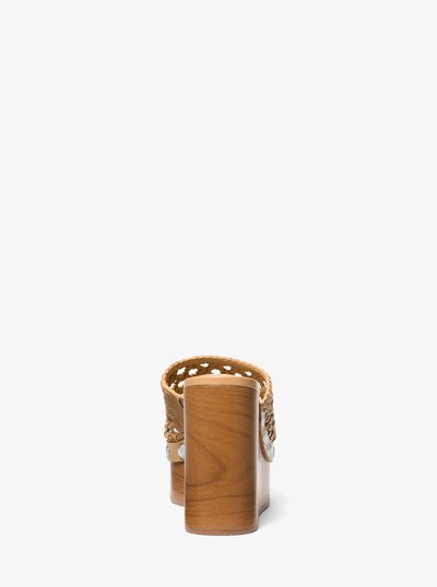 Mayes Woven Wedge Sandal in PEANUT | Michael Kors