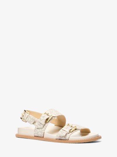 Nia Signature Logo Sandal in VANILLA | Michael Kors