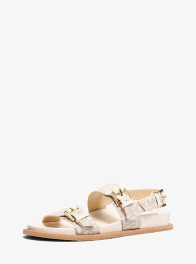 Nia Signature Logo Sandal in VANILLA | Michael Kors