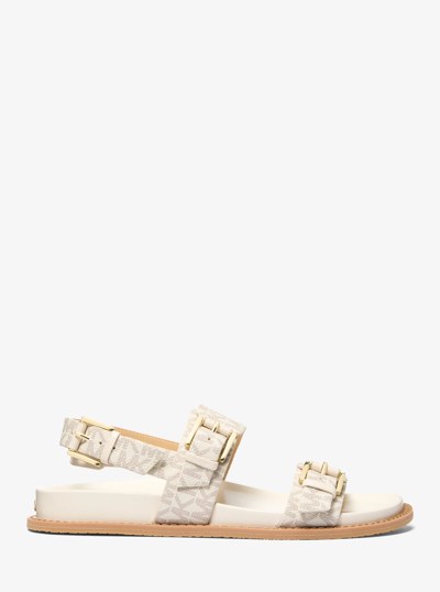 Nia Signature Logo Sandal in VANILLA | Michael Kors