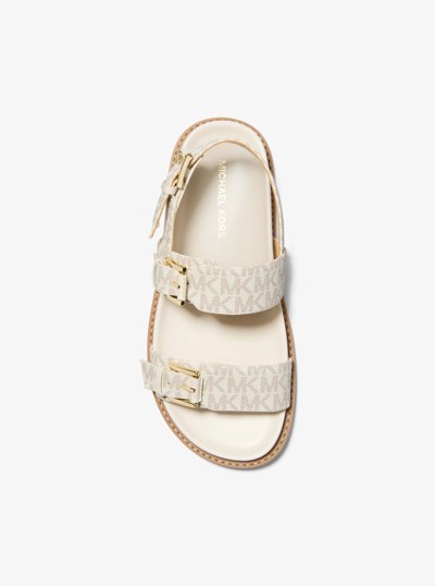 Nia Signature Logo Sandal in VANILLA | Michael Kors