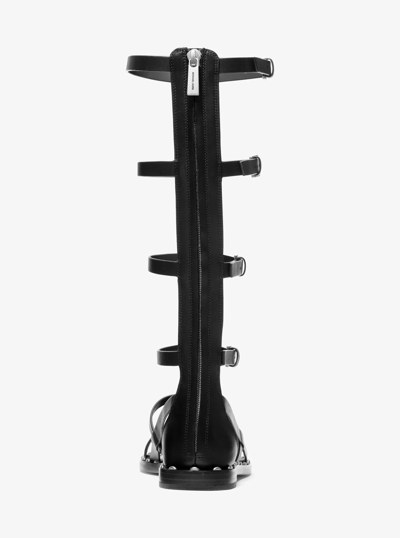 Noa Studded Leather Gladiator Sandal in BLACK | Michael Kors