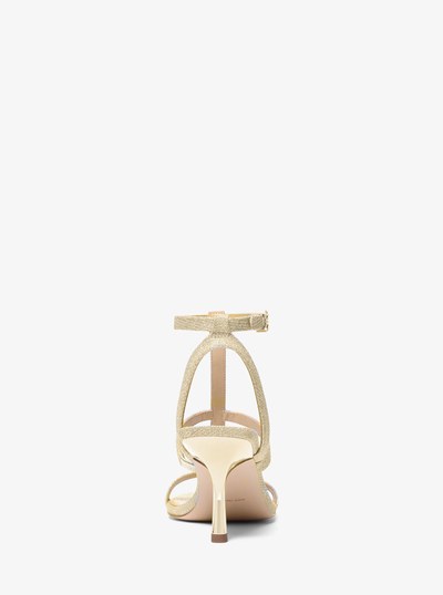 Nara Glitter Chain Mesh Sandal in PALE GOLD | Michael Kors