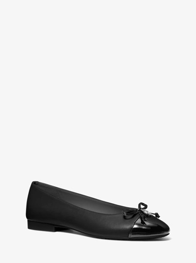 Piper Flex Leather Ballet Flat in BLACK | Michael Kors