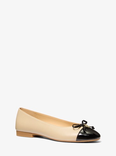Piper Flex Leather Ballet Flat in KHAKI | Michael Kors