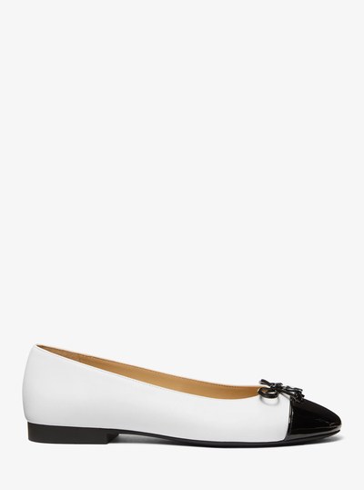 Piper Flex Leather Ballet Flat in OPTIC WHITE | Michael Kors