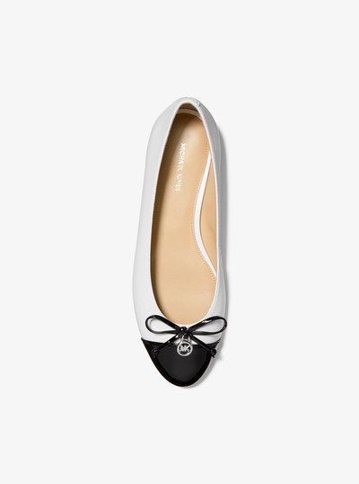 Piper Flex Leather Ballet Flat in OPTIC WHITE | Michael Kors