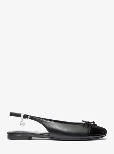 Piper Leather Slingback Ballet Flat in BLACK | Michael Kors