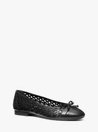 Piper Flex Perforated Logo Leather Ballet Flat