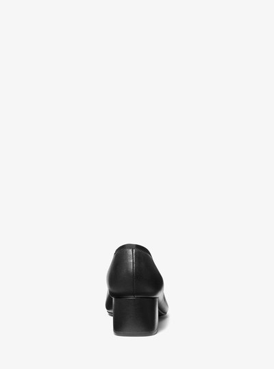 Piper Flex Leather Block Heel Pump in BLACK | Michael Kors
