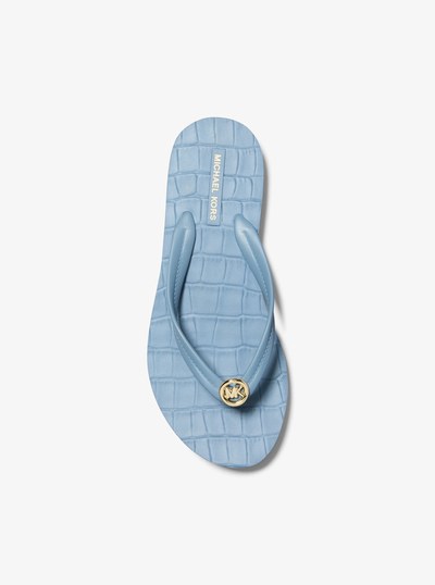 Posie Crocodile Embossed Flip Flop in CHAMBRAY | Michael Kors