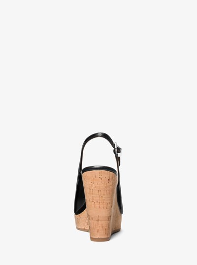 Rosie Patent Leather Wedge Sandal in BLACK | Michael Kors