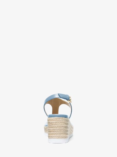 Val Leather Thong Wedge Sandal in CHAMBRAY | Michael Kors