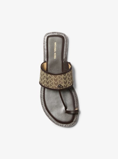 Ashtin MK2000 Logo Jacquard Sandal in NATURAL | Michael Kors