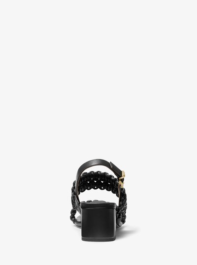 Audrina Woven Block Heel Sandal in BLACK | Michael Kors
