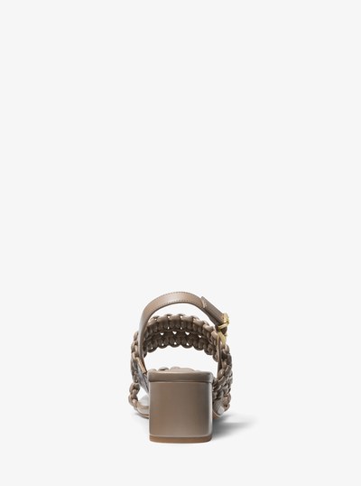Audrina Woven Block Heel Sandal in BIRCH | Michael Kors