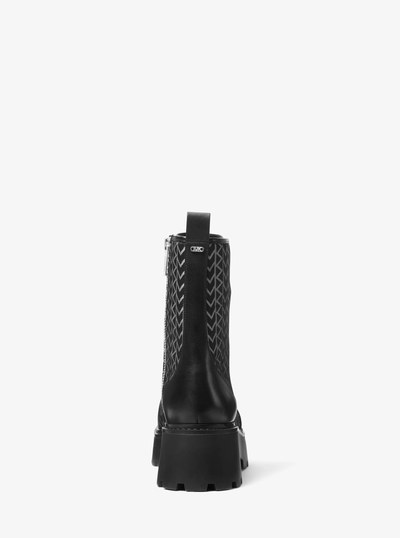 Blake MK2000 Logo Jacquard Combat Boot in BLACK | Michael Kors