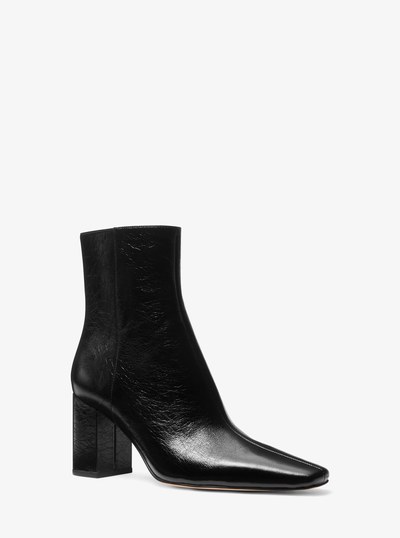 Elise Leather Ankle Boot in BLACK | Michael Kors