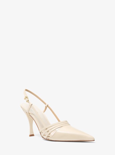 Haisley Leather Slingback Pump in LT CREAM | Michael Kors